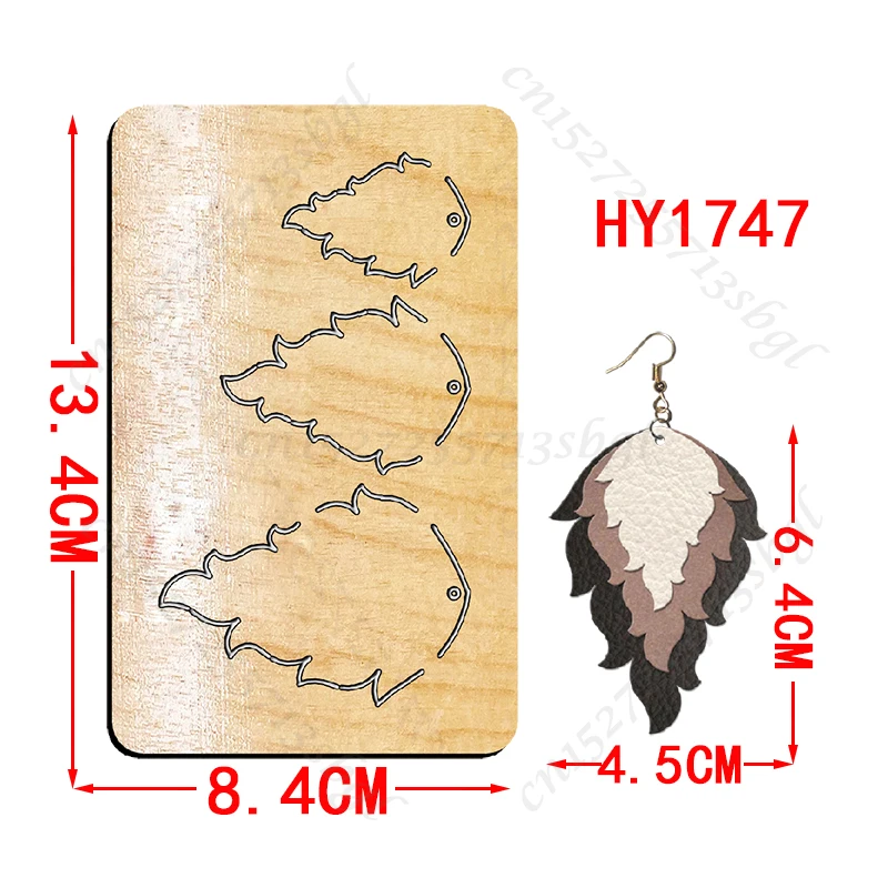 Feather Earring New Wooden Cutting Dies Suitable for Common Mold Scrapbook Machines on the Market