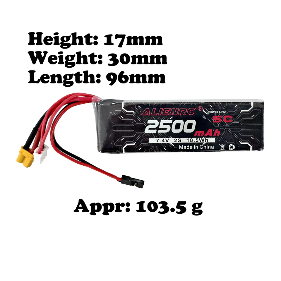 7.4V 2S 2500MAH 5C Lipo Battery XH-3P JR XT 30 Plug Connector for Frsky Taranis X9D Plus RC Radio Transmitter Accessories Parts
