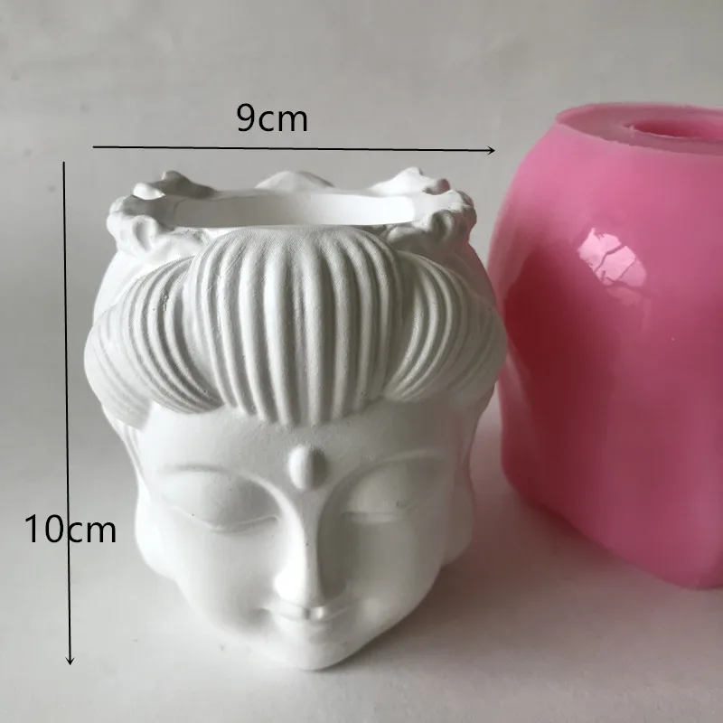 Planter Vase Mould Diy Silicone Concrete Resin Craft Flower Pot Making Home Decoration Buddha Molds