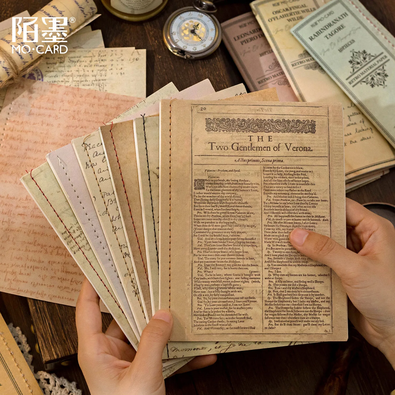 

10 Sheets/pack Manuscripts of The Years Material Paper Retro Text Collage Cards Background Paper Diy Junk Journal Planner