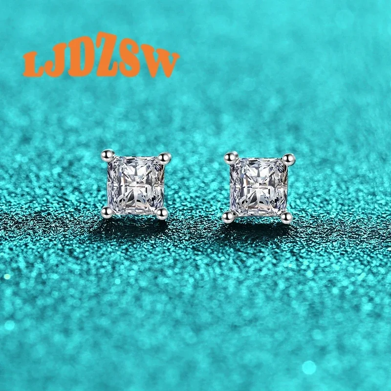 

1ct Moissanite Square Stud Earrings S925 Sterling Silver Elegant and Timeless Sparkle for Everyday Wear Perfect Gift for Her