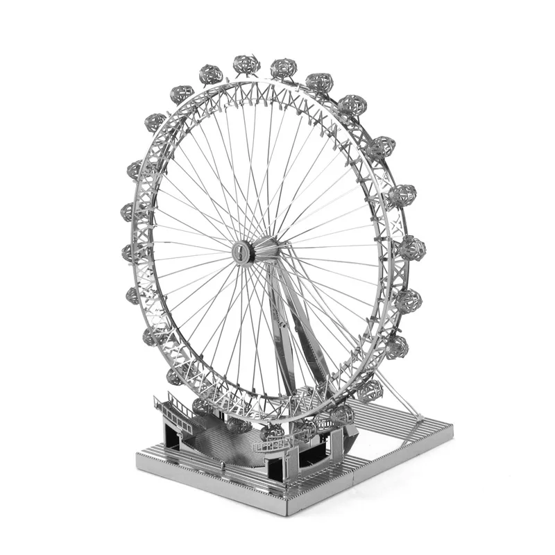 3D Metal Puzzle Playground Ferris Wheel Roller Architectural Assembly Model Puzzles Home Decoration