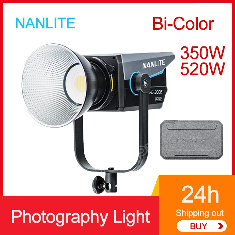 Nanguang Nanlite 350W 520W Bi-Color LED Photography Light 2700K-6500K Professional Outdoor COB Lighting Flash Strobe Lamp FC-300