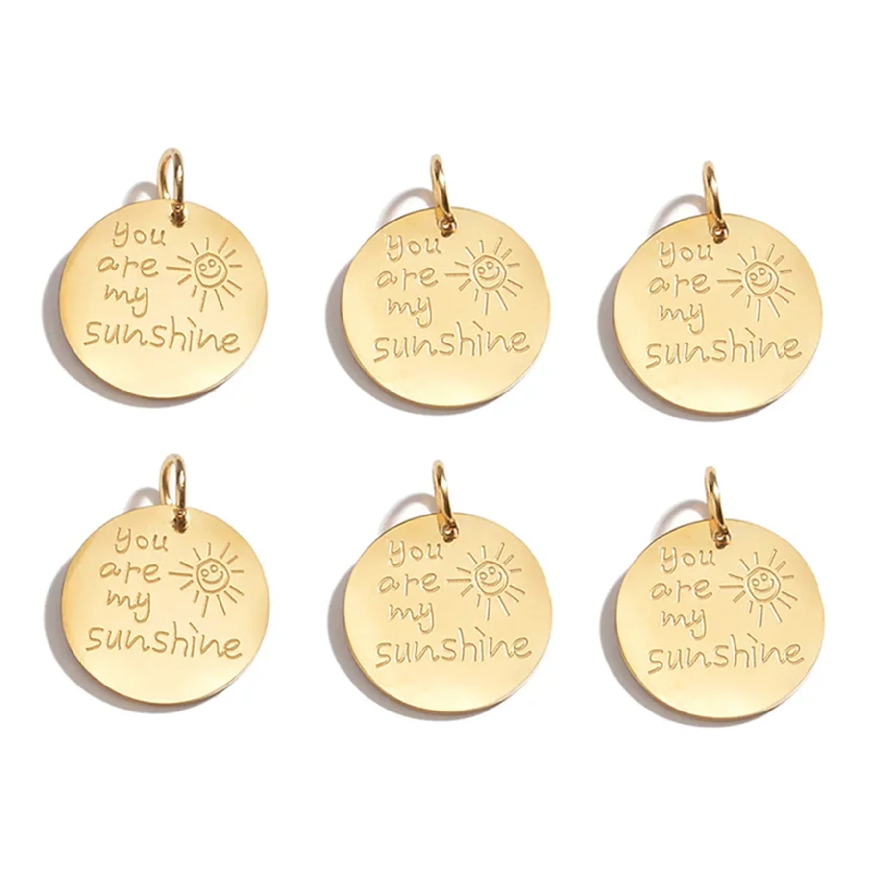 4 Stück/Set Edelstahl Goldfarben Schmuckzubehör Love Mom Herz DIY Ohrring-Anhänger Schlüssel-Halsketten-Anhänger – Detail 9