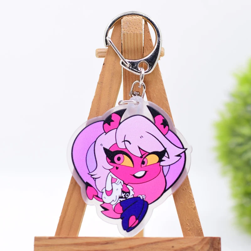 Helluva Boss Keychain Cute 12 Styles Arcylic Cartoon Figures Keyrings Kawaii Accessories