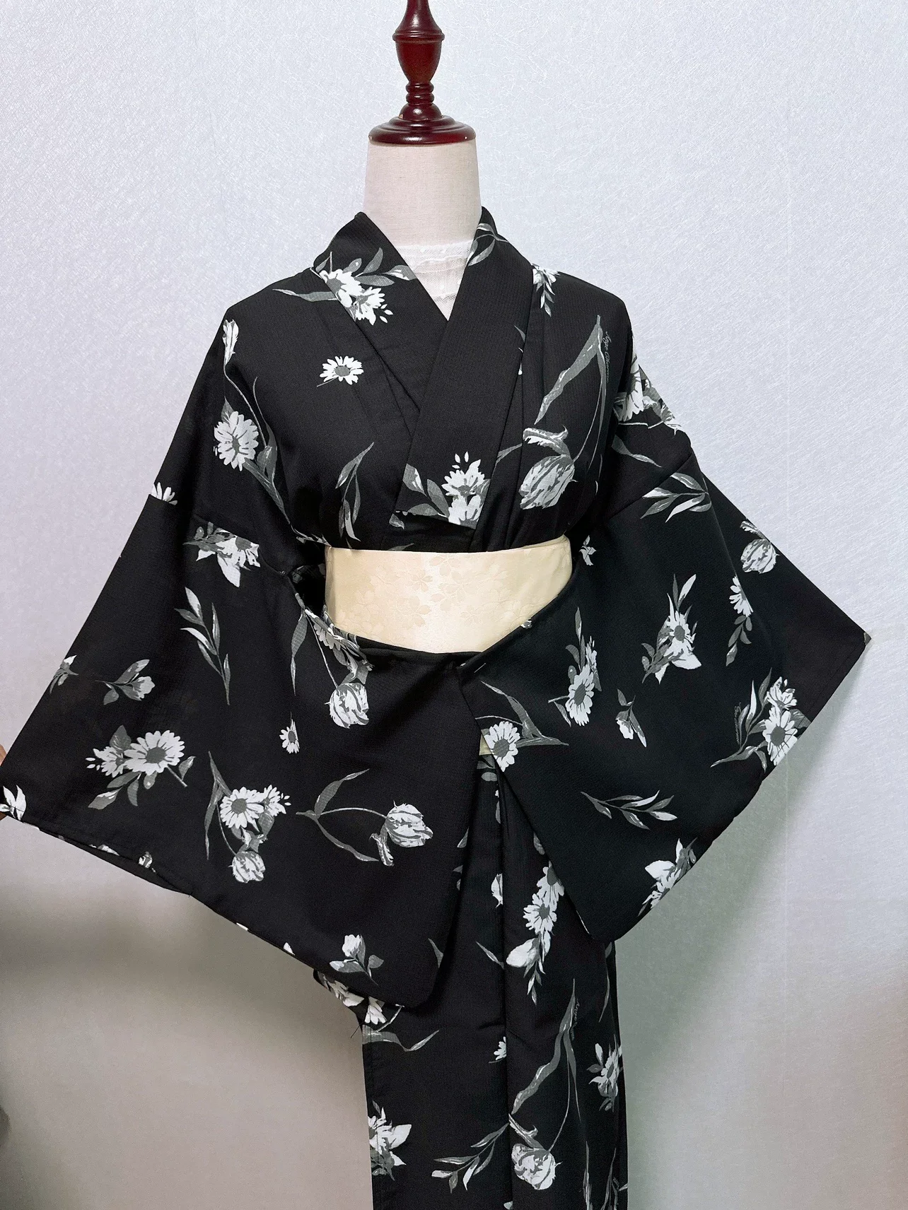 Japanese Kimono Yukata Women's Traditional Single-layer Chemical Fiber Non-wrinkle Fabric