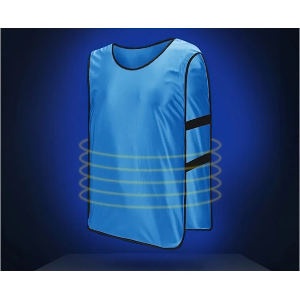 Light Blue Kids Sports Vest Pinnies Top Ergonomic Design Sweat Absorbing Durable Wearing Kids Jersy Jersy