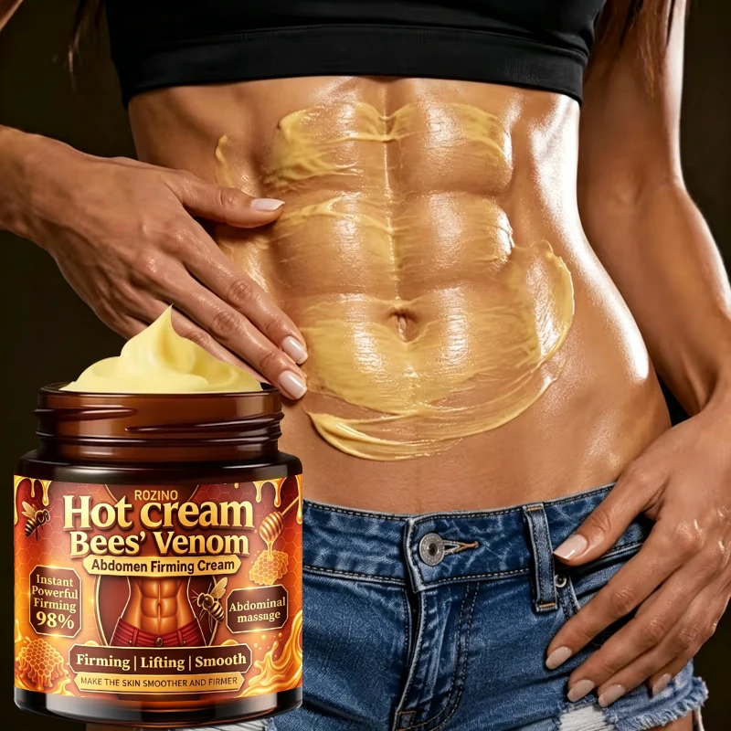 60g Bee Venom Abdominal Skin Firming Moisturizing Cream/Hot Cream/Body Lotion, Tightens the Abdomen, Natural Ingredients, Hypoallergenic, Deeply Moisturizing, Suitable for Various Problems Such as Sagging, Dry Skin, and Is Suitable for Arms, Abdomen, Buttocks, Inner Thighs, and the Entire Body, Unisex