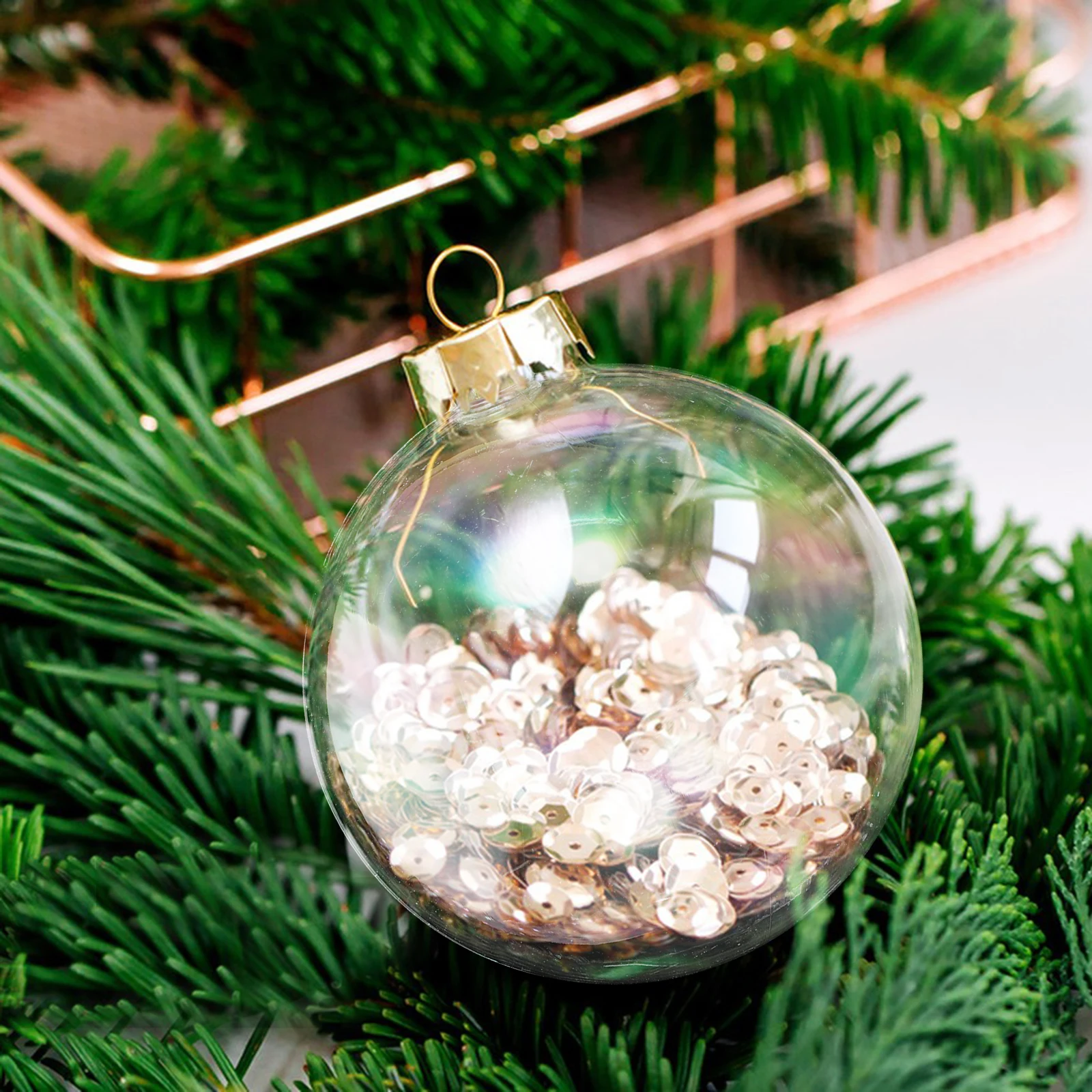 

20pcs Christmas Glitter Bubble Balls 4cm Transparent Ornaments Hanging Decorations Tree Small Gifts
