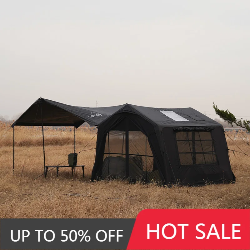 Black Coody 7.0 Air Tent Four Season Portable Inflatable Shelter for 2-5 People Family Luxury Camping Glamping