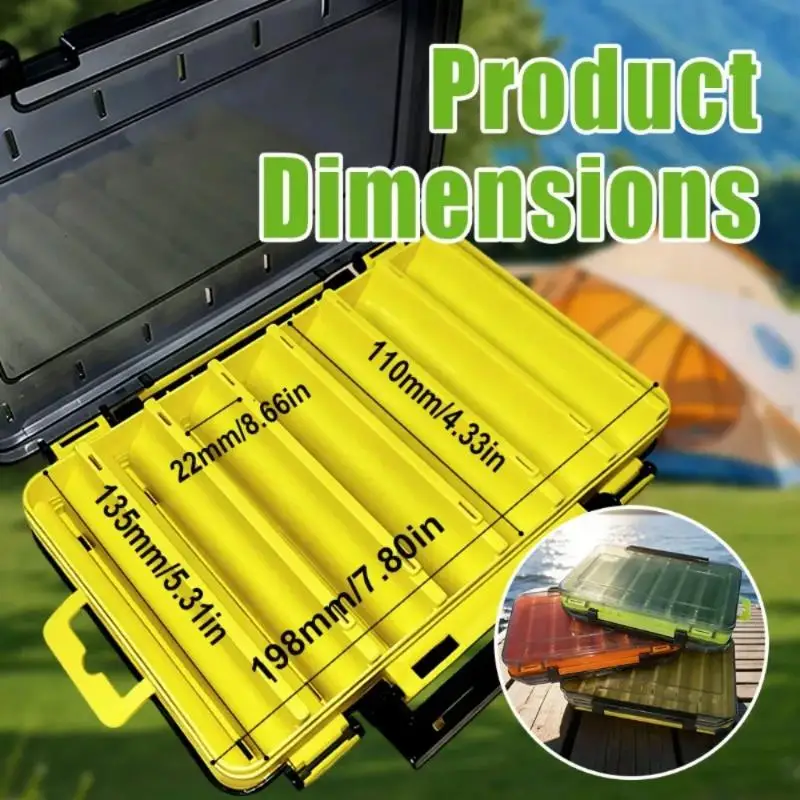 Double Sided Fishing Lure Box Large Capacity Shockproof Durable For Outdoor Freshwater Saltwater Fishing