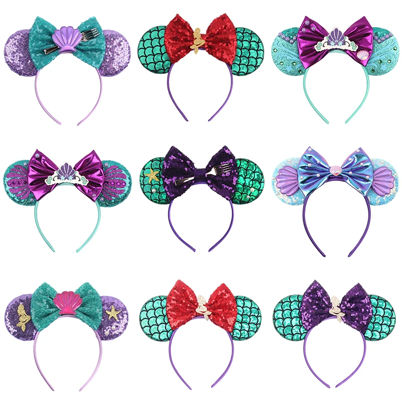 Meerjungfrau Mickey Mouse Ohren Stirnband Minnie Haarschleifen Charakter für Frauen Festival Haarband Mädchen Haarschmuck verschiedene Stile