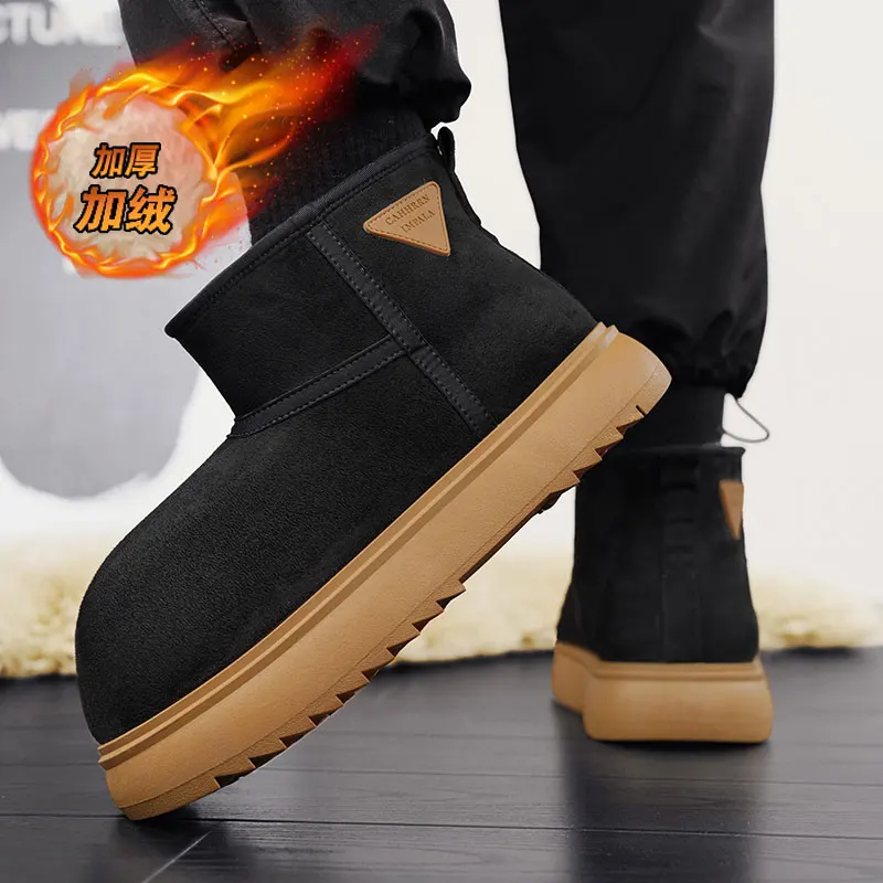 أحذية الكاحل أحذية الشتاء للرجال منتصف أعلى أحذية حذاء رجالي للرجال المتسكعون منصة رياضية كل مباراة إضافة المخملية مقاومة للاهتراء #5