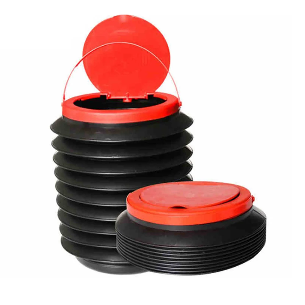 

2Pcs Car Waste Container Foldable Telescopic Bucket Durable Odorless Leakproof Storage Organizer Multifunctional