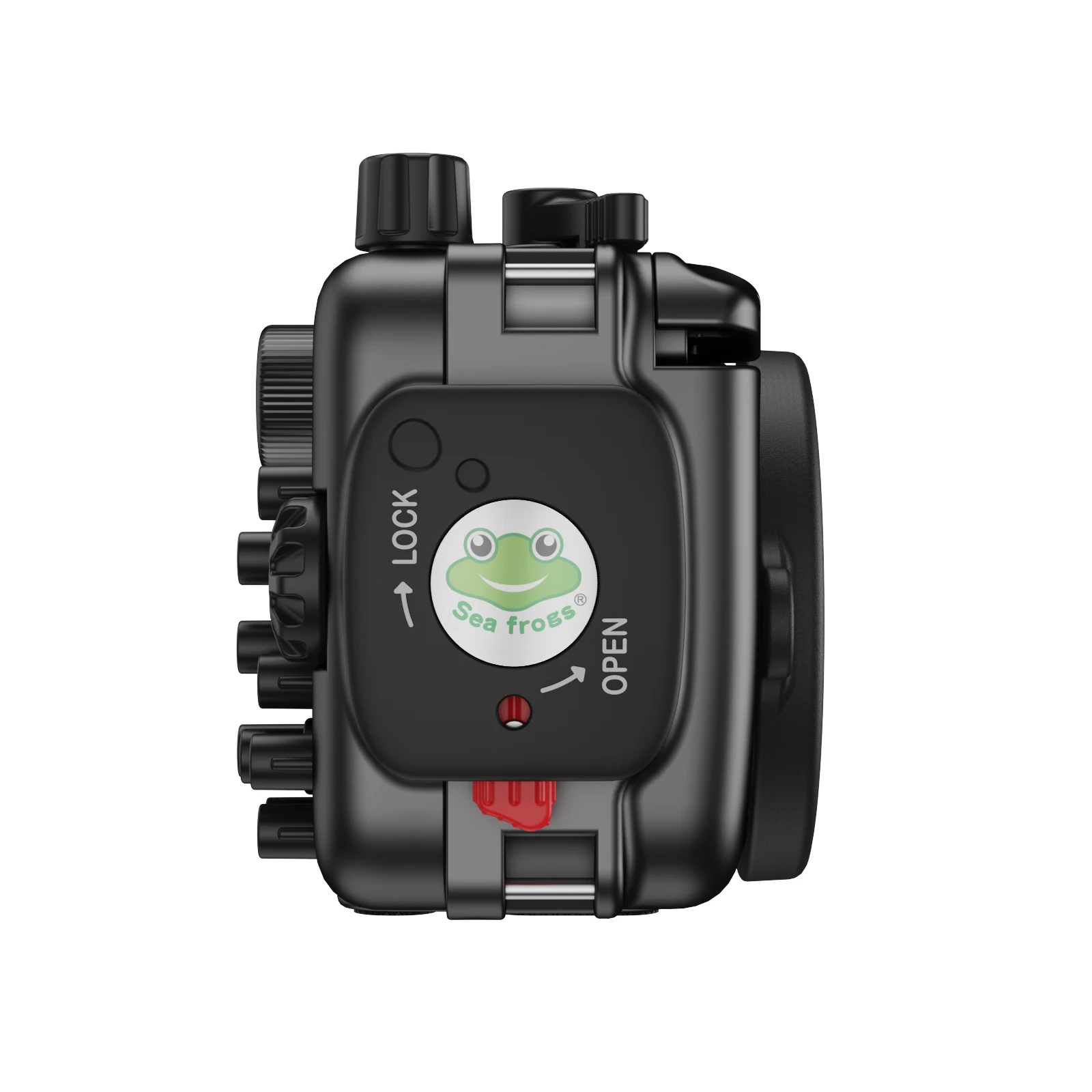 Capa para olympus TG-7 100m/382ft seafrogs caixa de câmera subaquática (preto) material de liga de alumínio sapo marinho 2025 modelo mais recente