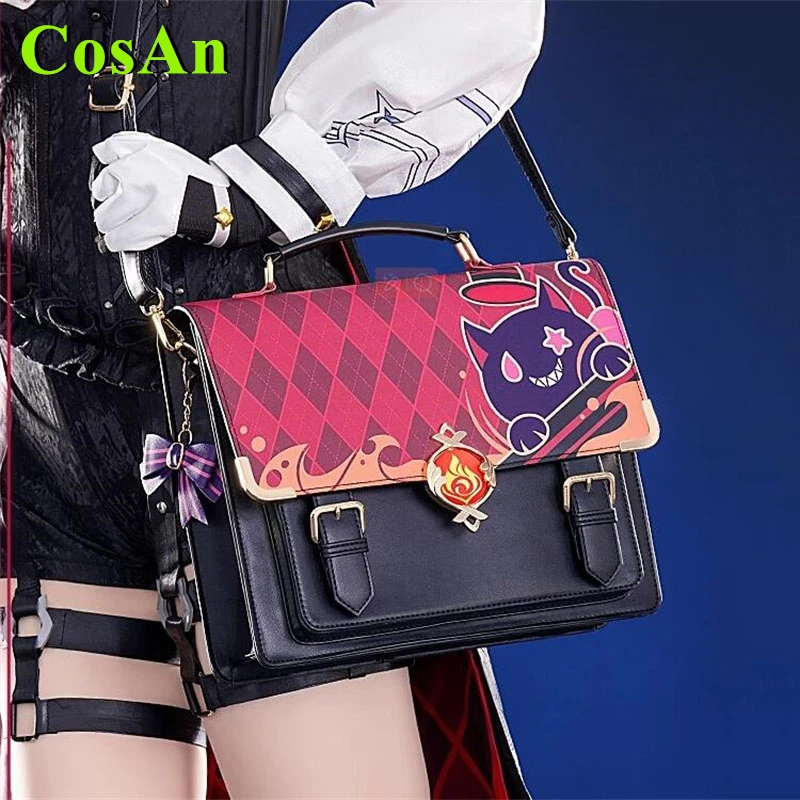 CosAn Game Genshin Impact Lyney Bag Cosplay Costume Message Bag Commuter Shoulder Pain Bag Role Play Clothing