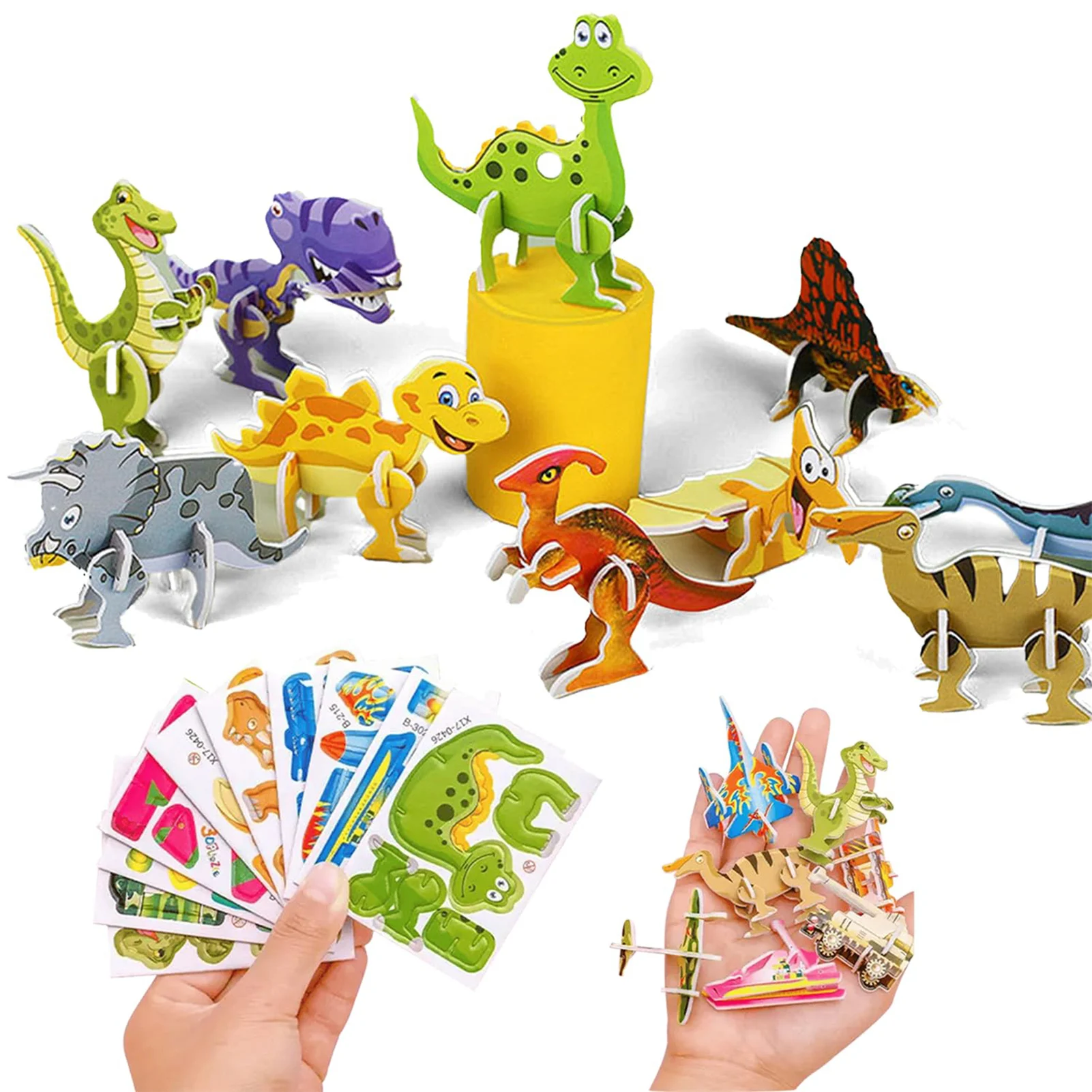 

3D Cartoon Animals Assembly Puzzles Early Learning Safe Material Jigsaw Puzzles for Visual Cognitive Hands-on Ability Training