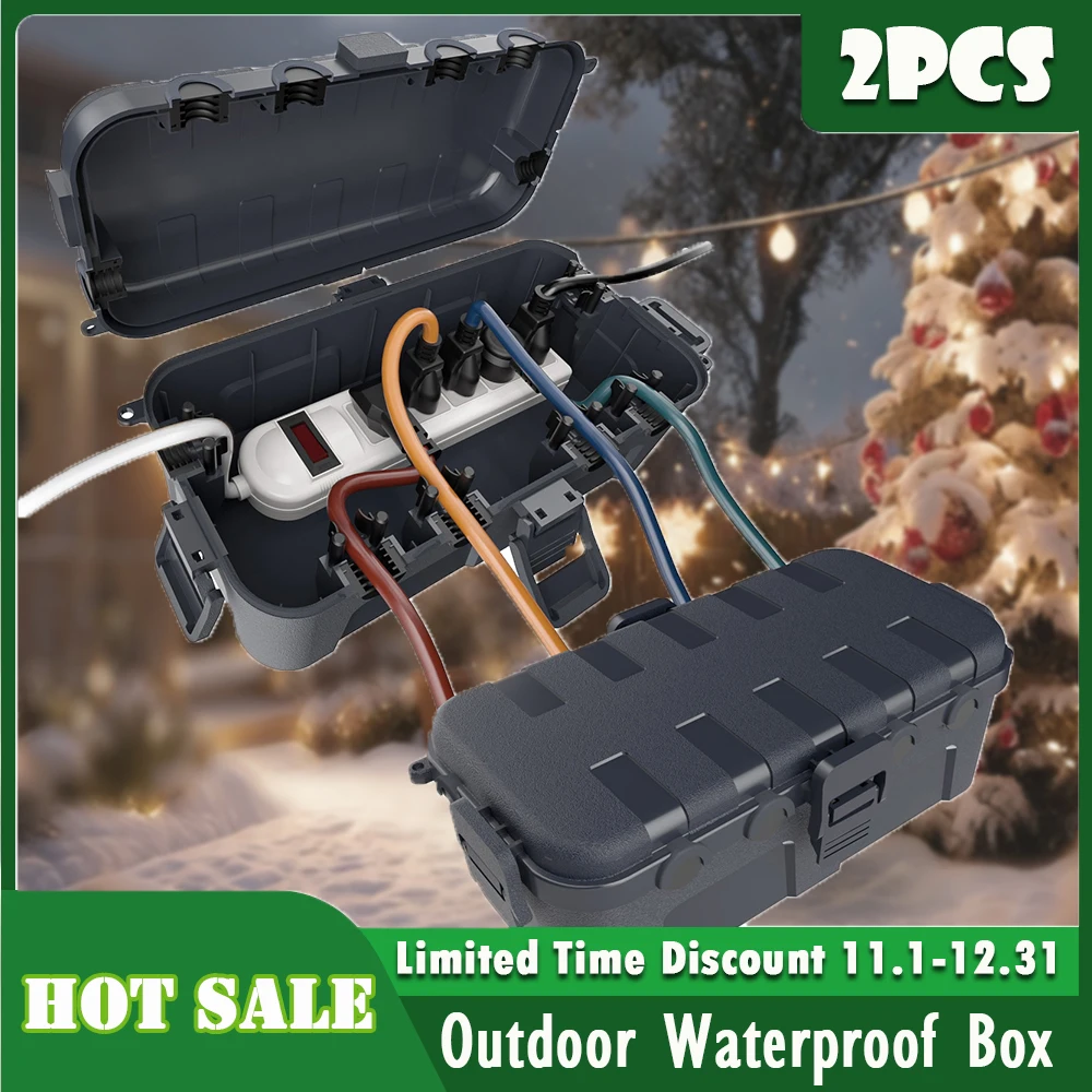 

2 Pcs Medium Waterproof Cable Box IP54 Waterproof Junction Box Waterproof Tool Box For Extension Cables Power Strips Angle Plugs
