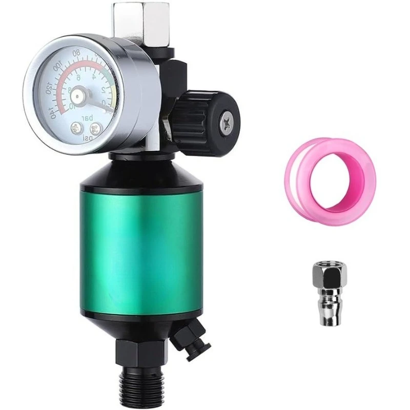 Air Filter with Air Regulator Spray Gun Air Regulator Gauge Air Spray In-Line Water Trap Filter Tools Paint Spray Gun Regulator