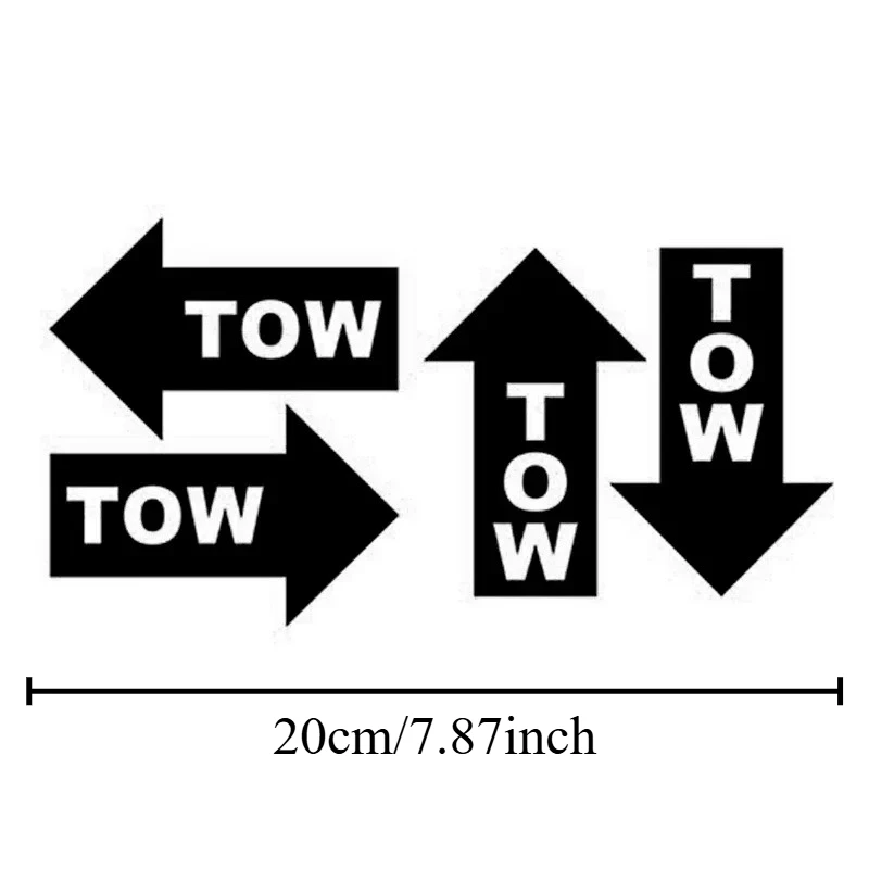 1Set 2D Flat JDM Tow Hook Arrow Vinyl Stickers, Waterproof Decal For Car Exterior Decor, Holiday Gift