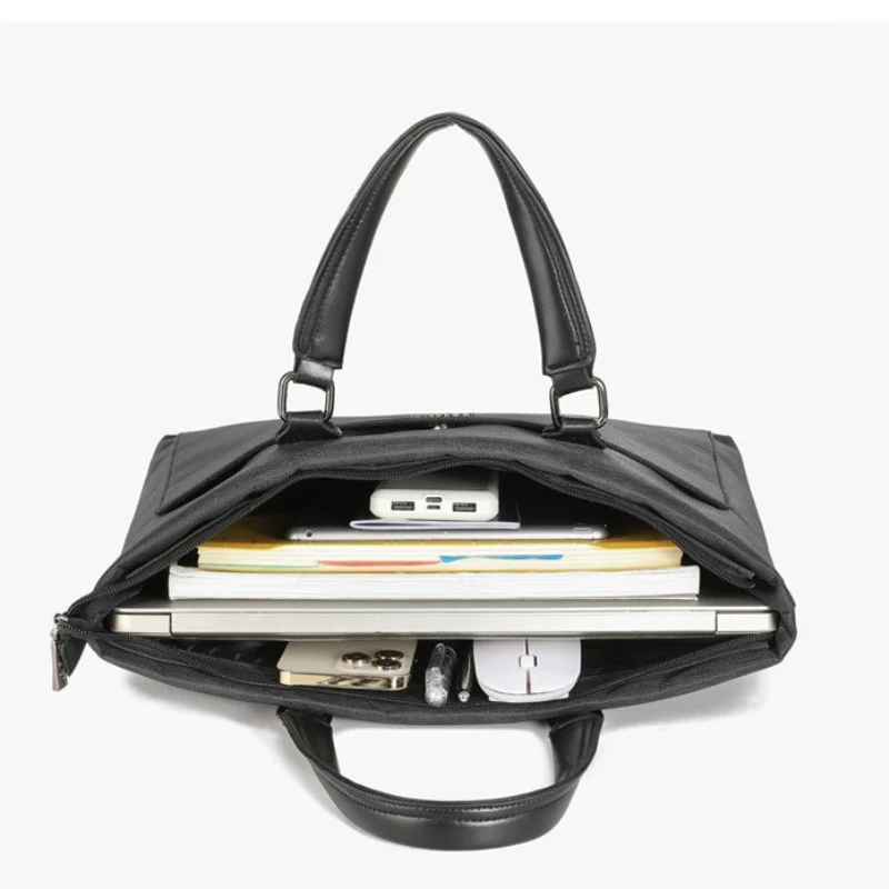 Valigetta in nylon da uomo borsa da viaggio per ufficio borsa da riunione impermeabile pacchetto documenti borsa a tracolla borsa per laptop in pelle da uomo sac