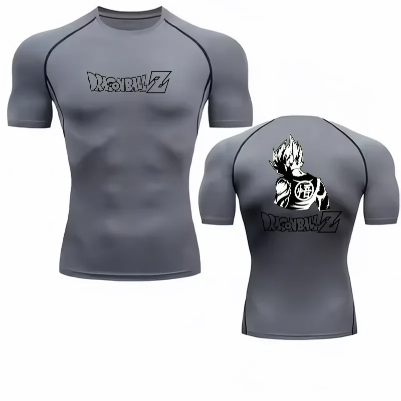 Anime Dragon Ball Z Goku 3D-Druck Unisex Schnelltrocknendes Atmungsaktives Kompressions-T-Shirt Kurzarm Fitness-Workout-Oberteil – Detail 3