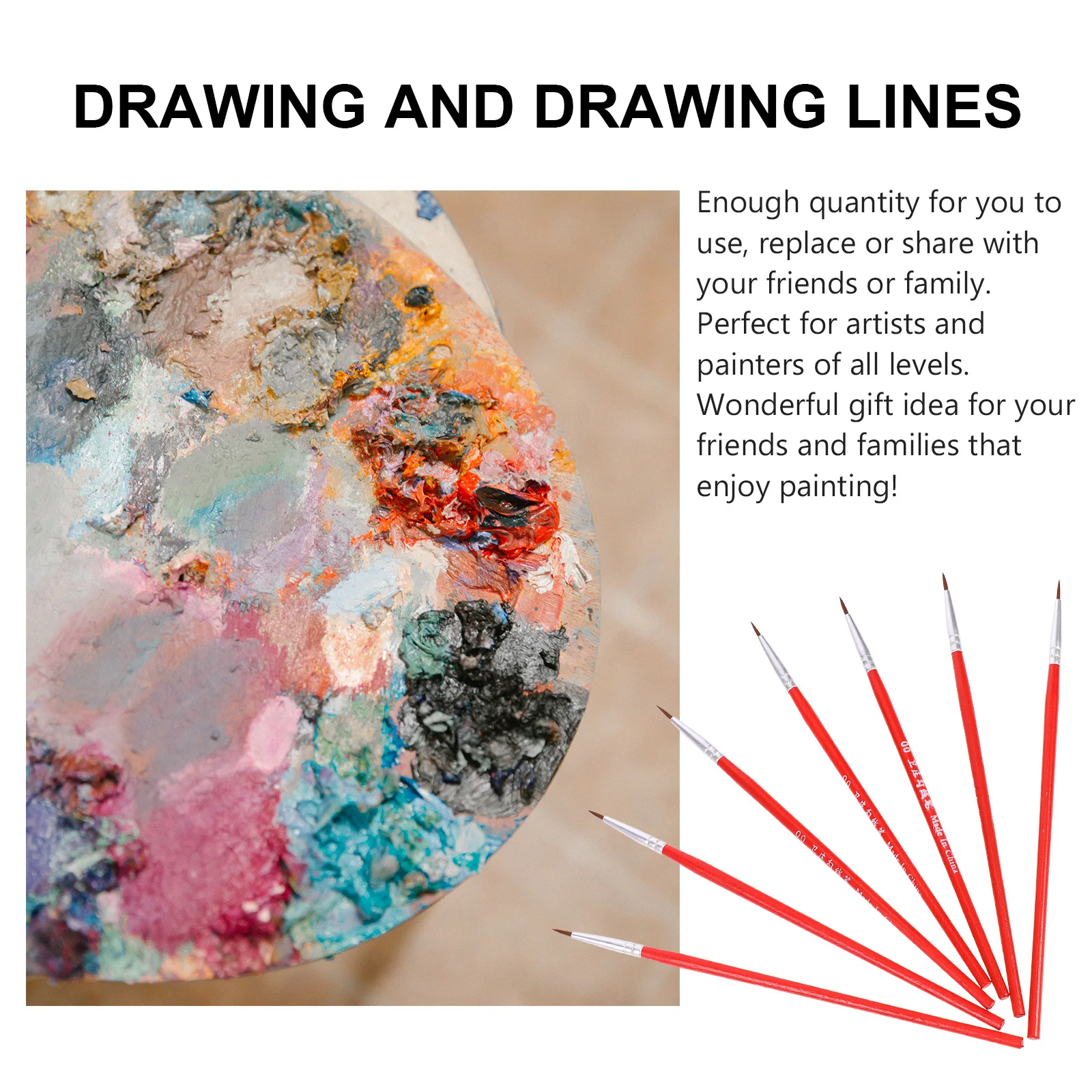 

100Pcs Detail Paint Brushes Nylon Hair Professional Fine Line for Oil Acrylic Watercolor Nail Art Paint Brush Painting Brush