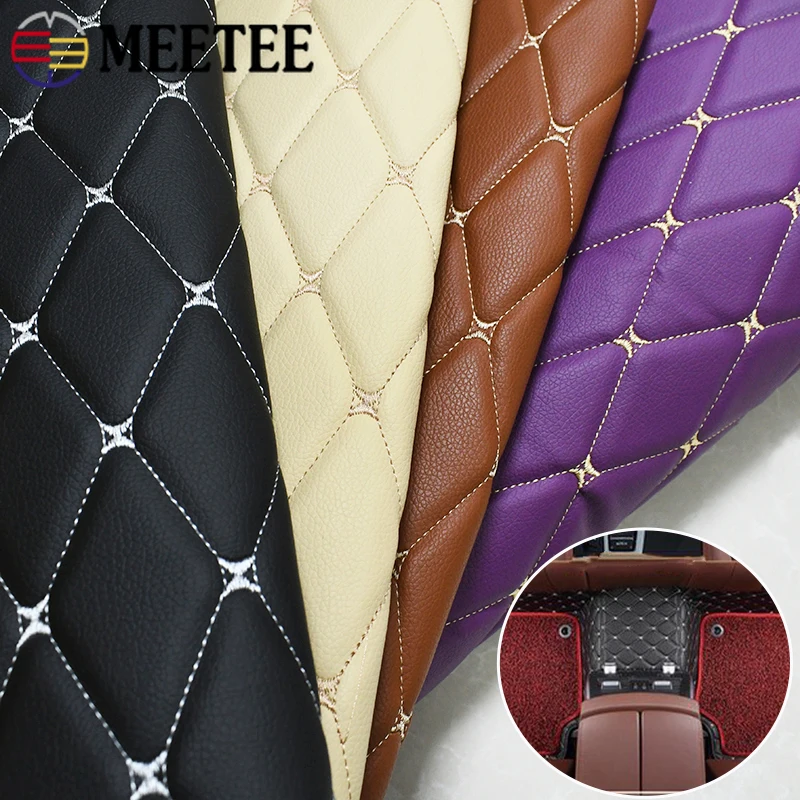 

45/90x160cm Quilted PU Leather Fabric Car Interior Seat Cushion Cloth Embroidered Plaid Sponge Padding Fabrics Sewing Material