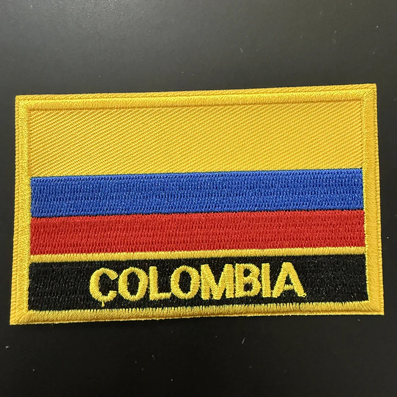 

Colombia Flag Embroidery Patches Iron on Saw on Transfer patches Sewing Applications for Clothes in Home&Garden