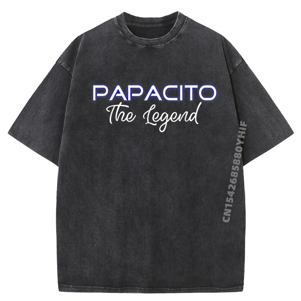 

Papacito The Legend Latino Father Apparel Mexican Dad Graphic Tees Oversize Mens Tshirts Street Washed Clothes