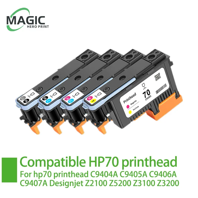 Magic Hero Compatible for HP 70 Printhead Replacement for C9404A C9405A C9406A C9407A Designjet Z2100 Z5200 Z3100 Z3200 Printer