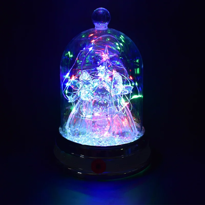 

Transparent Music Box Acrylic Ball Wishing Christmas Manger and Angel Deer Luminous Scene Decoration Gift Decoration