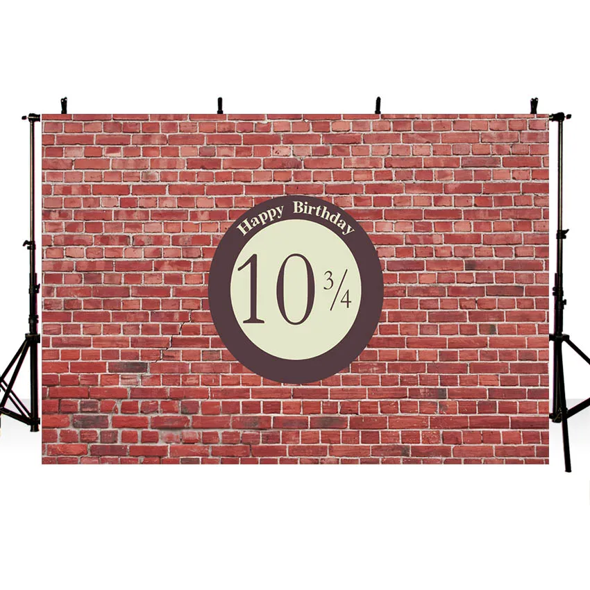 Фон для фотосъемки Mehofond с изображением кирпичной стены 10 3/4 с днем рождения, семейный портрет новорожденных, реквизит для фотостудии