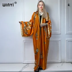 WINYI Kimono Women print Long Sleeve Cardigan Female Blouse abaya dubai luxury beach outfits women Cover Up boho dress kaftan