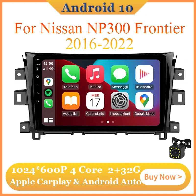 

Android 10 Wireless Carplay Android Auto 2G+32G Car For Nissan NP300 Frontier 2016 - 2022 GPS WIFI Blue-tooth