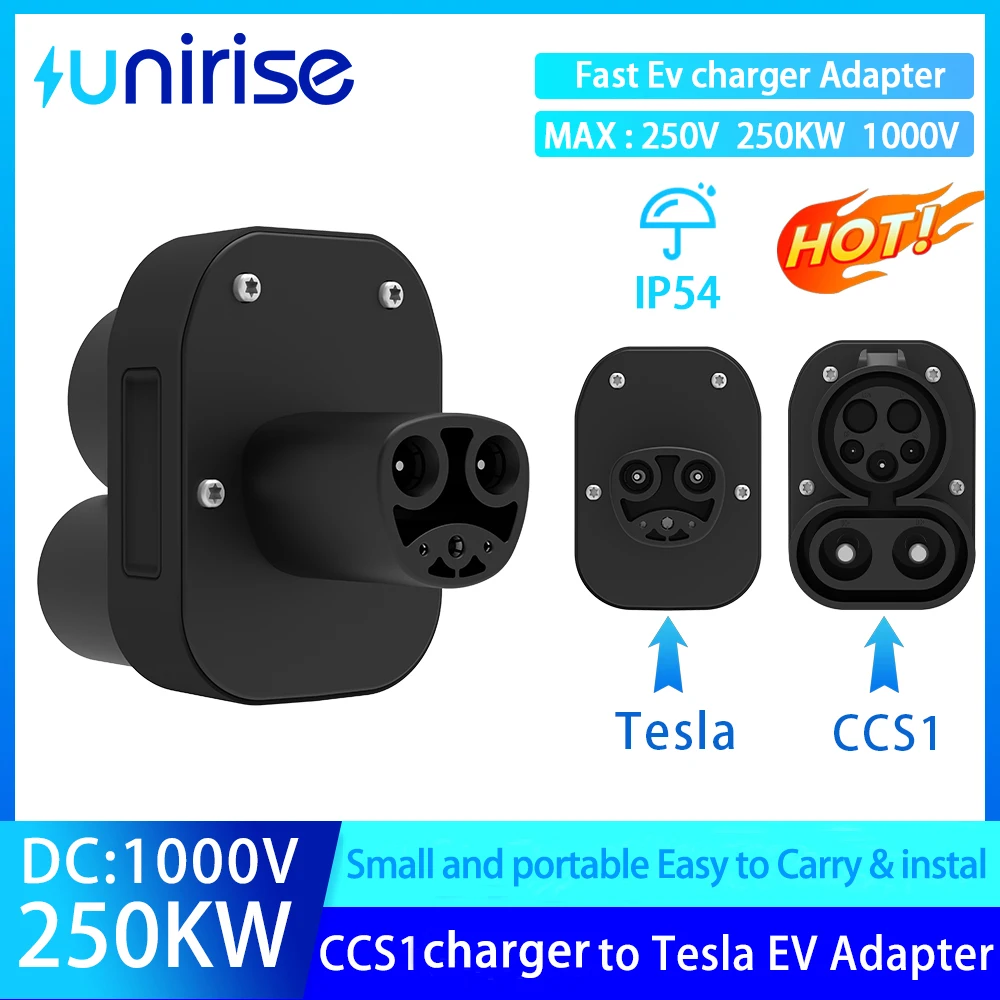 

CCS1 to Tesla DC Adapter 250A Fast Ev charger for J1772 Charging Station to Tesla Model Y 3/S X Electric Car Charger adapter