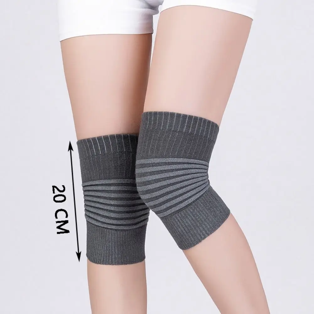 Rodilleras deportivas de compresión elástica a rayas negro-gris - imagen 2