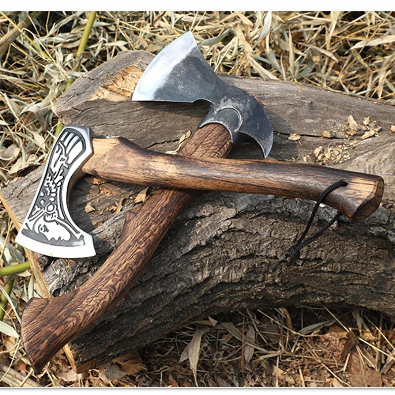 Outdoor camping, logging, chopping wood, camping tools, manganese steel forging, fire emergency, irregular hook axe