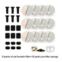 12 Cat Water Fountain Filters  6 Centre Sound-Absorbing Pump Filter Sponges  for 84 Fl Oz / 2.5 L Nugget Lite Drinking Fountain