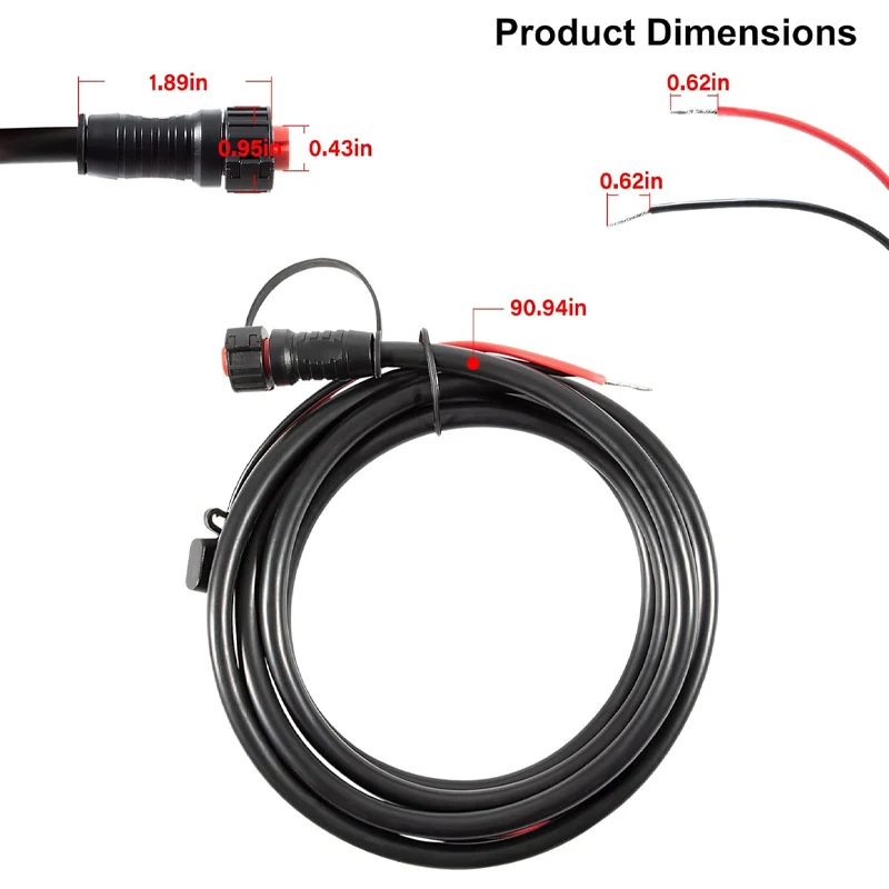 010-10922-00 2-Pin Power Cable for Garmin GPSMAP 4000/5000 Series, Replacement to Solve Shorting Issues with Old Garmin Devices