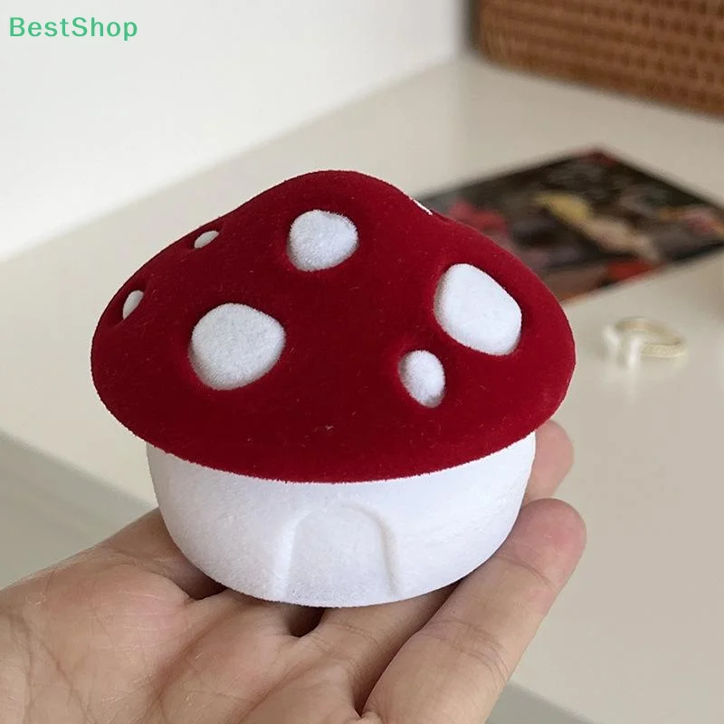 🍄 توافد الفطر الأحمر خاتم صندوق مجوهرات صندوق قلادة صندوق القرط صندوق تخزين أدوات تخزين المجوهرات #4