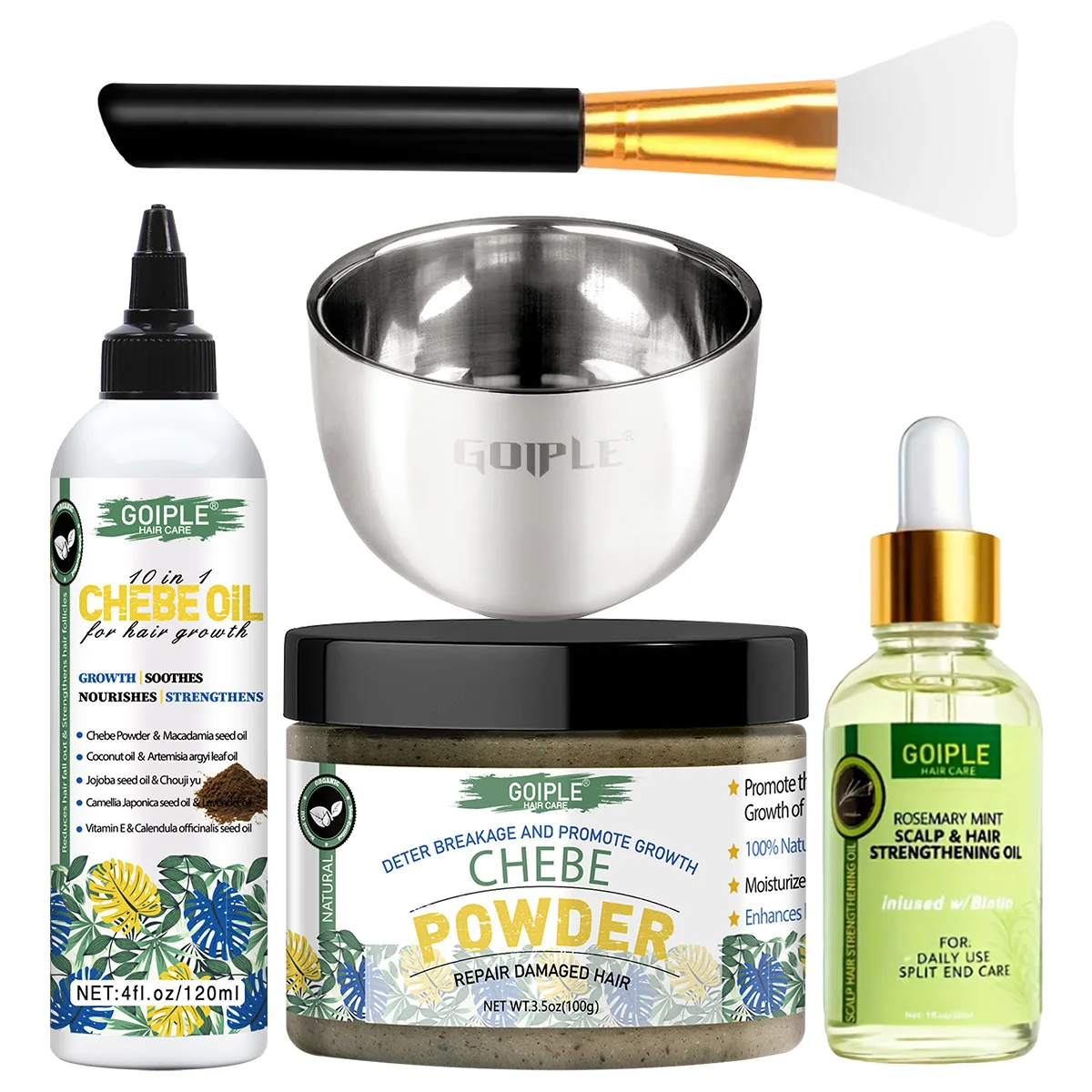 

Chebe Hair Care Product Nourishing Soothing Scalp Essence Powder Moisturizer Anti-frizz Rosemary Extract Oil Smoothing Hair 5pcs