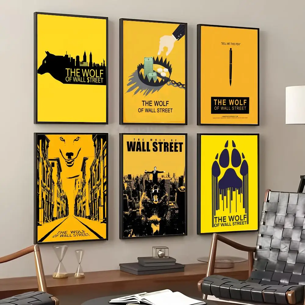 The W-Wolf Of Wall Street Painting Calligraphy Cotton Canvas Wall Art Poster Quality Decor Painting for Home Decor