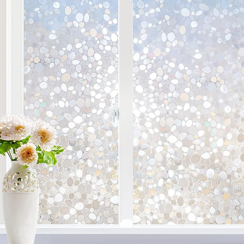Fenster-Sichtschutzfolie, Milchglas-Fensterfolie, statisch haftend, UV-blockierend, abnehmbare Fensteraufkleber, blickdichte Fensteraufkleber für Zuhause