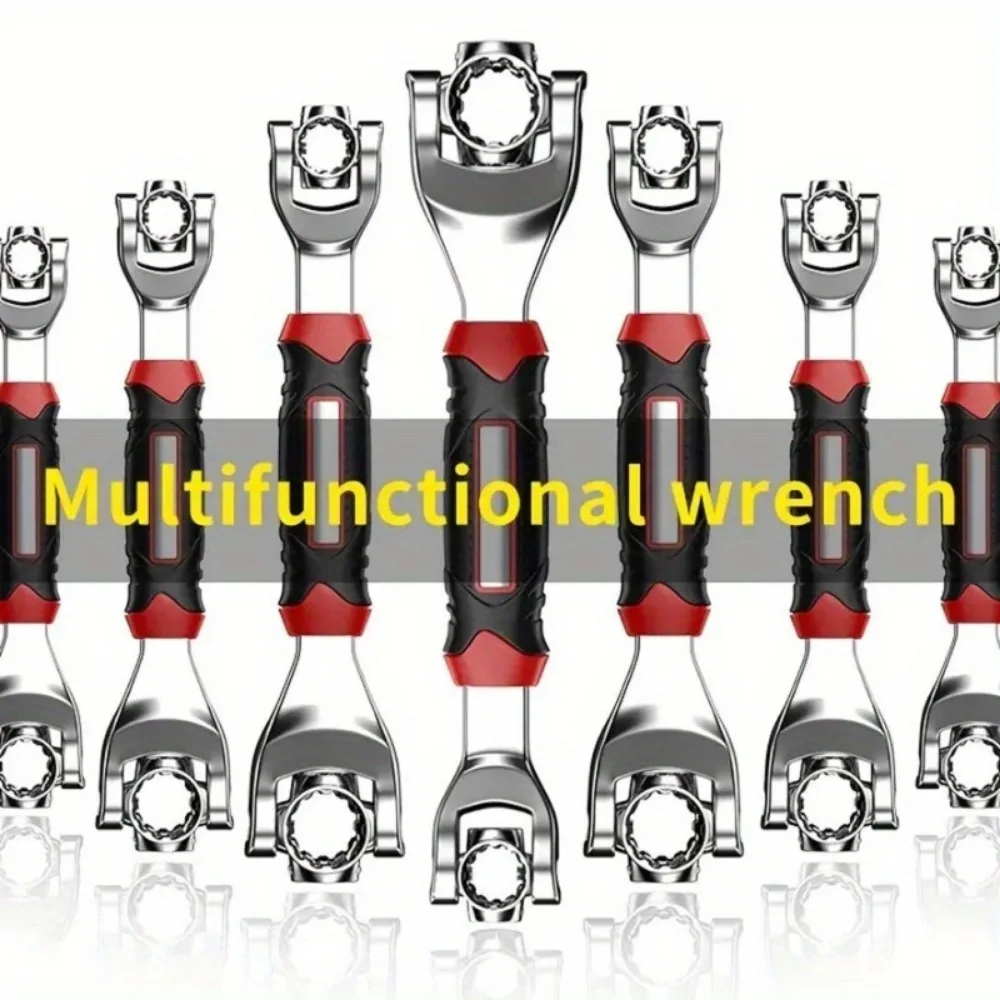 2pcs  Multi functional eight in one dog bone universal socket tool wrench 8-19mm automotive maintenance and disassembly tool