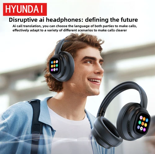Imagen 2 del producto Auriculares HYUNDAI X1PRO Bluetooth 6,0, con pantalla LED de Control táctil magnético, auriculares de traducción inalámbricos AI, más de 100 idiomas