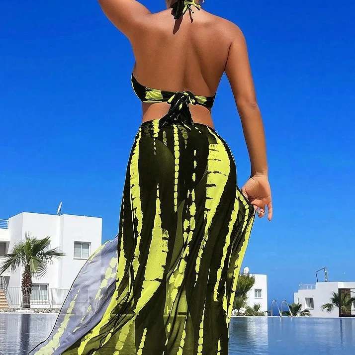 

Сексуальный комплект бикини с сетчатым принтом, состоящий из двух предметов, в тематике Thermal Vaion, из металлизированной ткани, женский купальник-белье