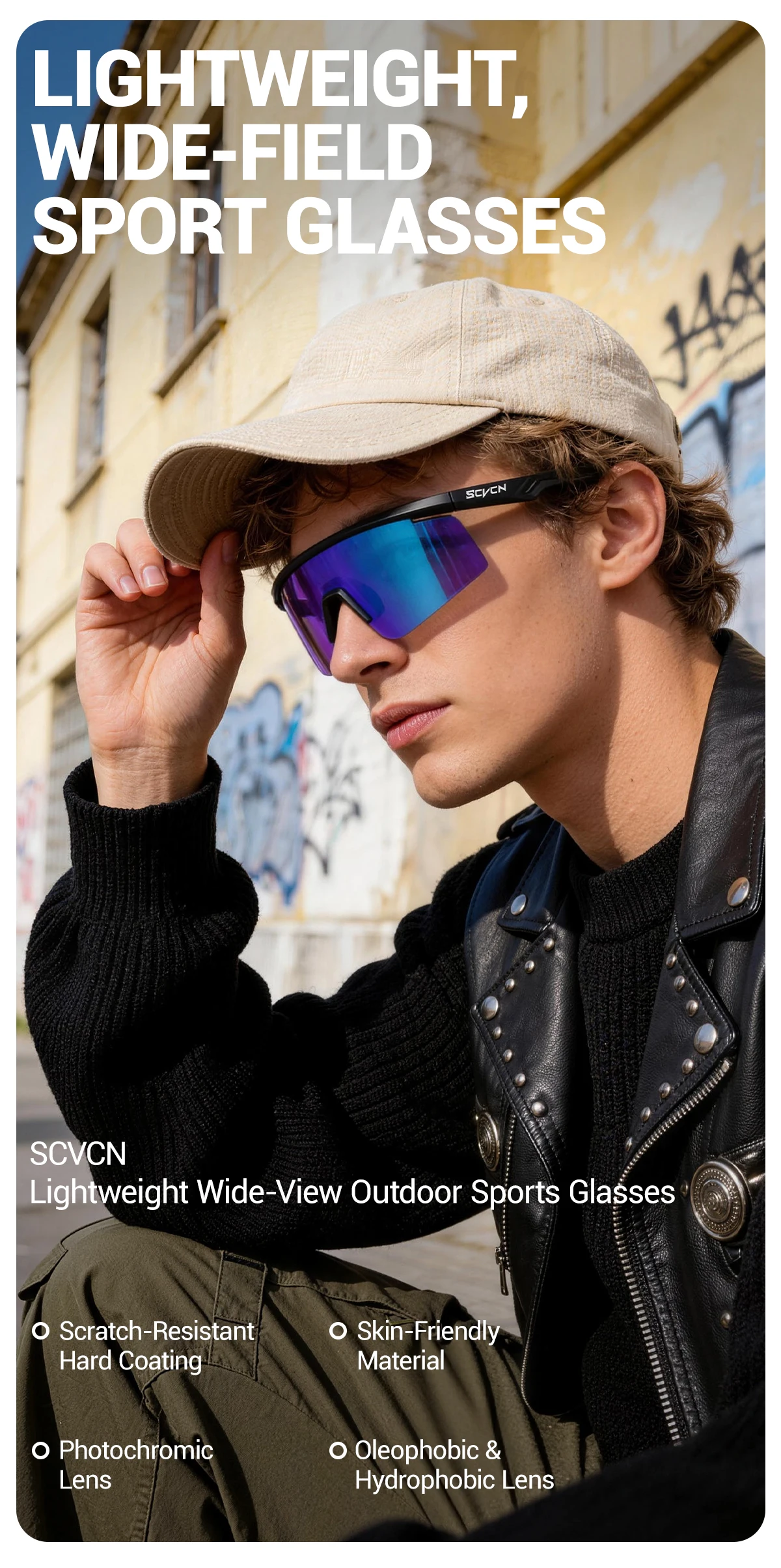 2026 SCVCN UV400 Angelbrille Fahrradbrille Outdoor-Sport-Sonnenbrille MTB-Bike-Brille Angelzubehör – Detail 1