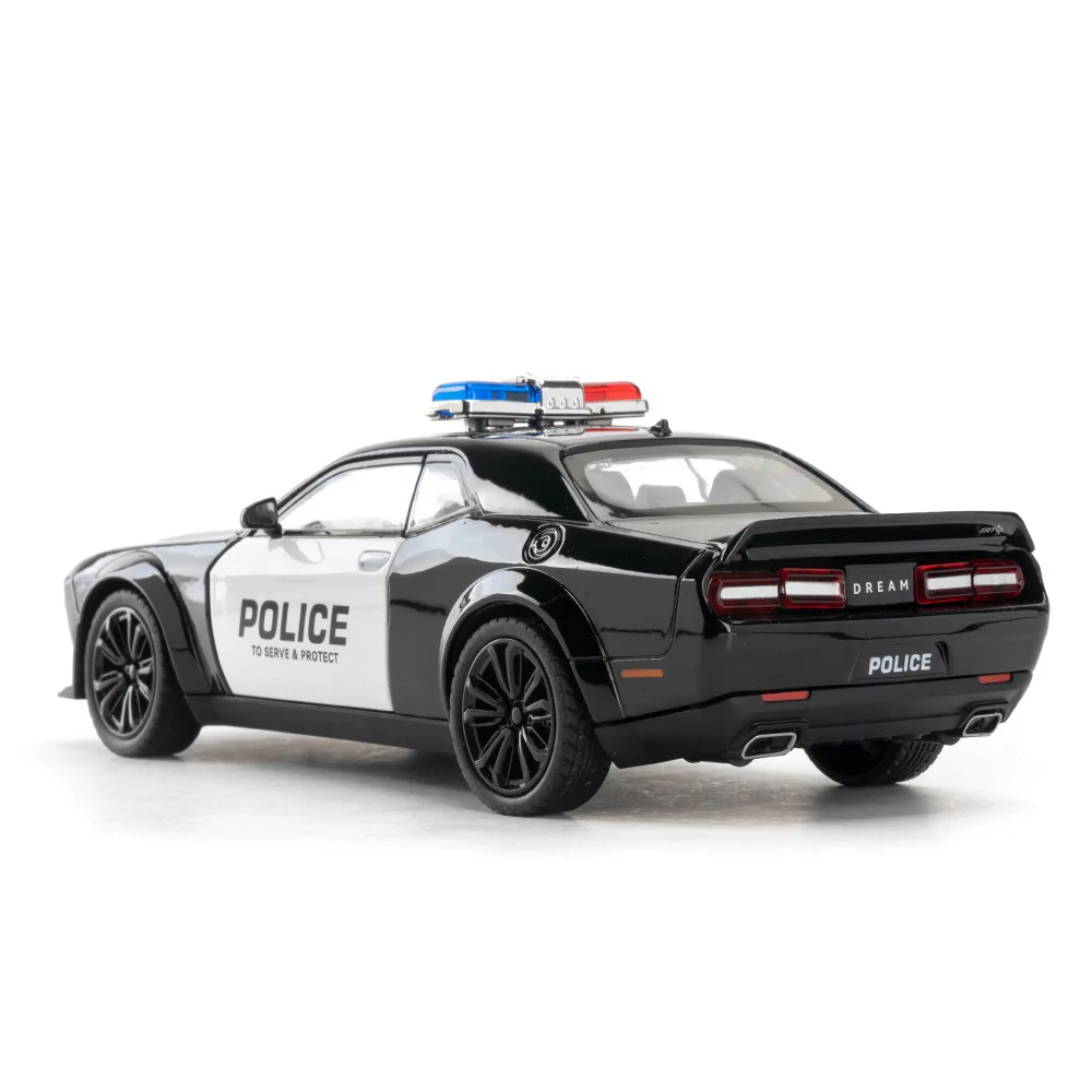 1:22 チャレンジャー SRT パトカー合金ダイキャストモデルカーおもちゃホイールプルバックスーパーカーライトサウンドおもちゃ子供のため