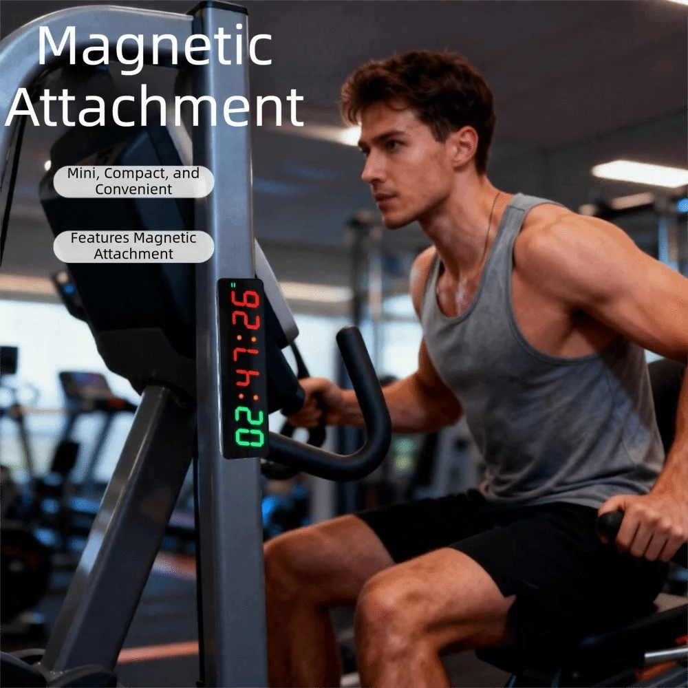 Stopwatch Rechargeable Gym Timer with Magnetic Back Portable Mini Gym Timer USB‑C Countdown/up Fitness Timer Training
